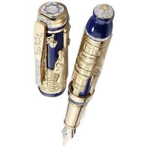   Barbiere Fountain Pen Yellow Gold With Stones Extra: Office Products