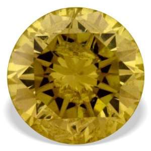    0.20 Ctw Round Shape Real Canary Yellow Loose Diamond: Jewelry