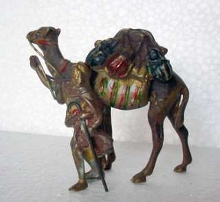 VIENNA BRONZE ARABIC CAMEL MERCHANT FIGURE STATUE  