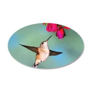   Oval Wall Vinyl Sticker Black Chinned Hummingbird 