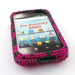 Pink Zebra Star Bling Hard Cover Case Huawei Ascend 2  
