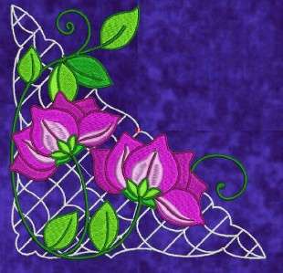 FLOWER CORNERS MACHINE EMBROIDERY DESIGNS 3 sizes + mor  