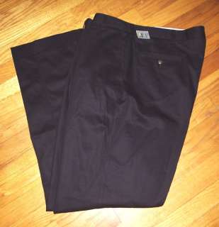 St. Johns Bay Mens Black Loose Fit Flat Front Pants 54 x 30 NWT  