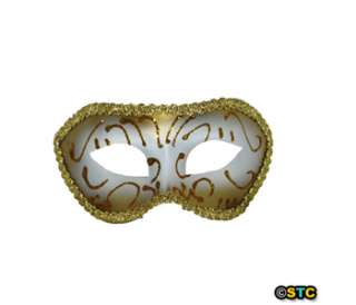 Gold Glittery Venetian Masquerade Mask ~ MARDI GRAS, PROM, WEDDING 