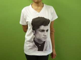 new ONE DIRECTION Zayn Malik Womens V Neck T Shirt 1D Boy Band Fan 