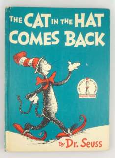 Vintage 1958 The Cat in the Hat Comes Back Dr Seuss Hardback Book Club 