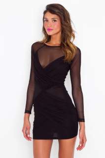 BLACK WRAP MESH CUT OUT RUCHED TWIST BODYCON DRESS 6 8  