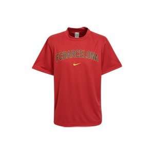  09 10 Barcelona S/S Supporters Poly Tee   Red Sports 