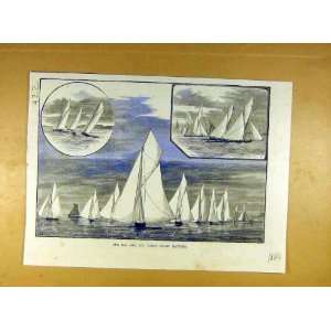  1884 Yacht Clubs Match Boat Race Sailing Print