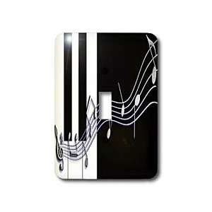  Beverly Turner Design   Silver Music Notes on Piano Keys 