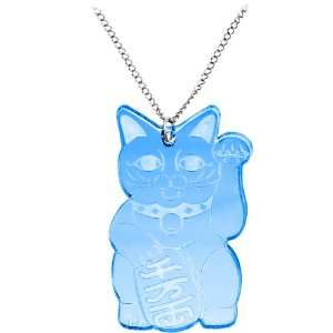  Light Blue Lucky Cat Necklace: Jewelry