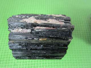 Natural black tourmaline rock and mineral specimens  