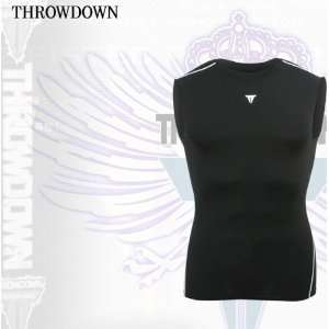 THROWDOWN Mens Training PRO Ultimate Tight Sleeveless Crew   Black 