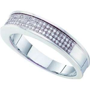 The Simply Perfect Diamond Mens Band 10K White Gold with .25CT Micro 