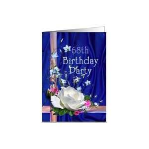  68th Birthday Party Invitation White Rose Card: Toys 
