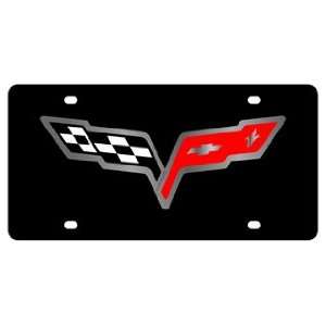  Corvette C6 Flags License Plate: Automotive