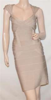 Herve Leger Sand Knit Bandage Dress Size Medium  
