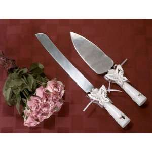  Baby Keepsake: Butterfly Theme Cake and Knife Set: Baby