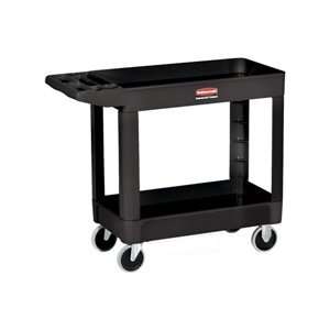  55x25x33 Rubbermaid Black 2 Shelf Utility Cart Office 