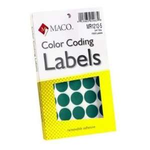  Maco Removable Color Coding Labels (MR1212 5): Office 