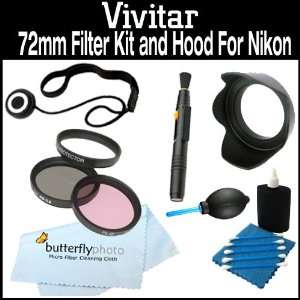  Vivitar 77mm Filter kit and Lens Hood + Care Package For 