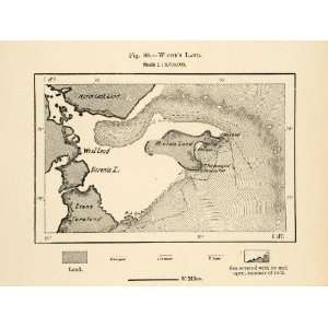 1882 Relief Line block Map Wiche Wyche Island Arctic Sea Norway 