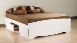 PrePac White Full Mates Platform Storage Bed with 6 Drawers  