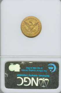 1852 . $2.50 Liberty Quarter Eagle Gold Coin . NGC MS63  
