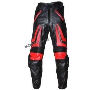  NEW MOTORCYCLE RACING ARMOR LEATHER PANT PANTS RED 38 