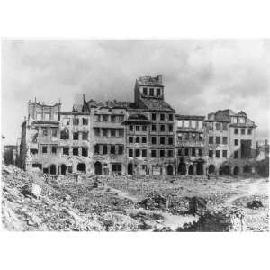   by air bombing,WWII,after view,Warsaw?,Poland,rubble
