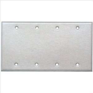  Stainless Steel Metal Wall Plates 4 Gang Blank 83340: Home Improvement