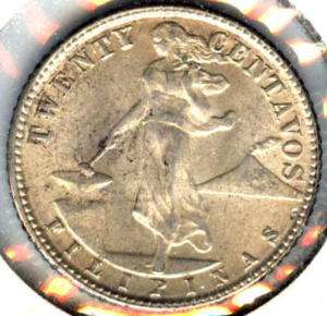 C563 PHILIPPINES COIN, 20 CENTAVOS 1945 D  