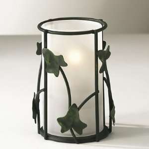  Ivy Leaves Lamp Base Only   Green   3 Dia. x 4 1/8 Ht 