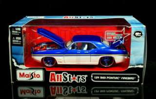1969 Pontiac Firebird MAISTO ALLL STARS Diecast 1:24 Scale Blue/White 