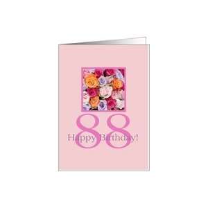  88th birthday colorful rose bouquet Card Toys & Games