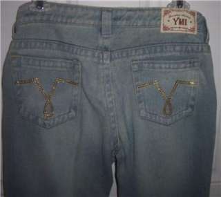 YMI JEANS,SIZE 9 JR,LOW RISE,BOOT CUT LEG,NEW WITH $40 TAG, BLING BACK 