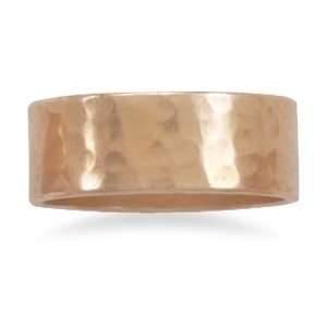  8mm Solid Copper Hammered Ring Jewelry