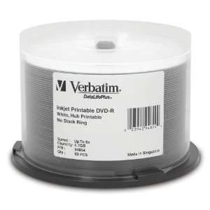  Verbatim DVD R 4.7GB 8X DataLifePlus White Inkjet 