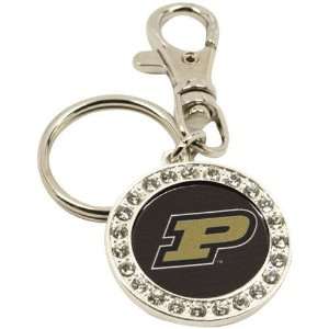  NCAA Purdue Boilermakers Ladies Round Crystal Keychain 