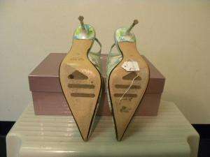 FRANCESCO SACCO Pastel Green Slingback Shoes 37/7  