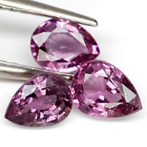 03 Ct./3 Pcs Pear IF Top Purple Spinel Earth Mined Genuine Gem Stone 