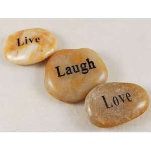  Set of 3 Word Stones Live, Laugh, Love 