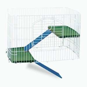   Plastic Clean Living Add A Level Small Pet Cage, Medium, White/Green