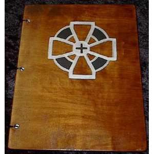    crafted Wood Book of Shadows   Celtic Cross Design 