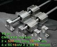 SC16 SK16 16x500mm 10pc set XYZ CNC bearing rail router  