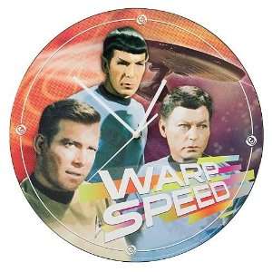  Star Trek Warp Speed Wood Wall Clock