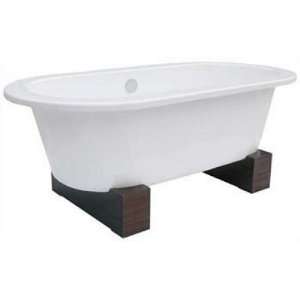   : BFUSACWBWAL Cast Iron Tub with Wooden Block Feet: Home Improvement