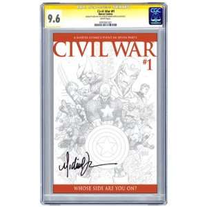  Civil War #1 Variant Sketch Cover Signed by Michael Turner 