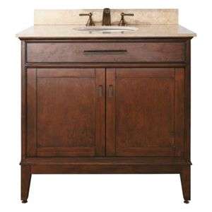   . Vanity in Tobacco with Carrera White Marble Top and Sink by Avanity