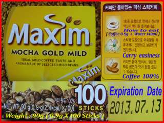Maxim MOCHA GOLD MILD Coffee(Sugar Free/0.9g*100Sticks)  